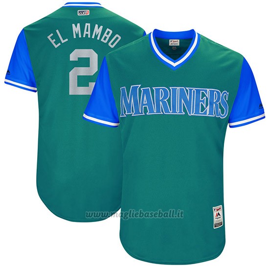 Maglia Baseball Uomo Seattle Mariners 2017 Little League World Series Jean Segura Aqua